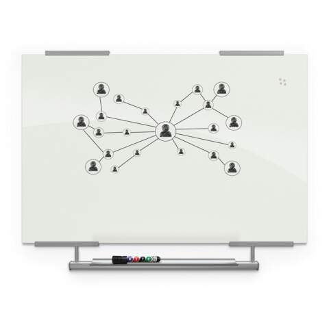Visionary® Magnetic Glass Markerboard + Exo Tray System