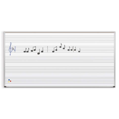 Music Line Porcelain Steel Whiteboard – Deluxe Aluminum Trim
