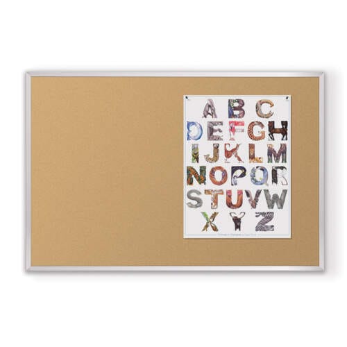 Valu-Tak Natural Cork Tackboard with Aluminum Trim