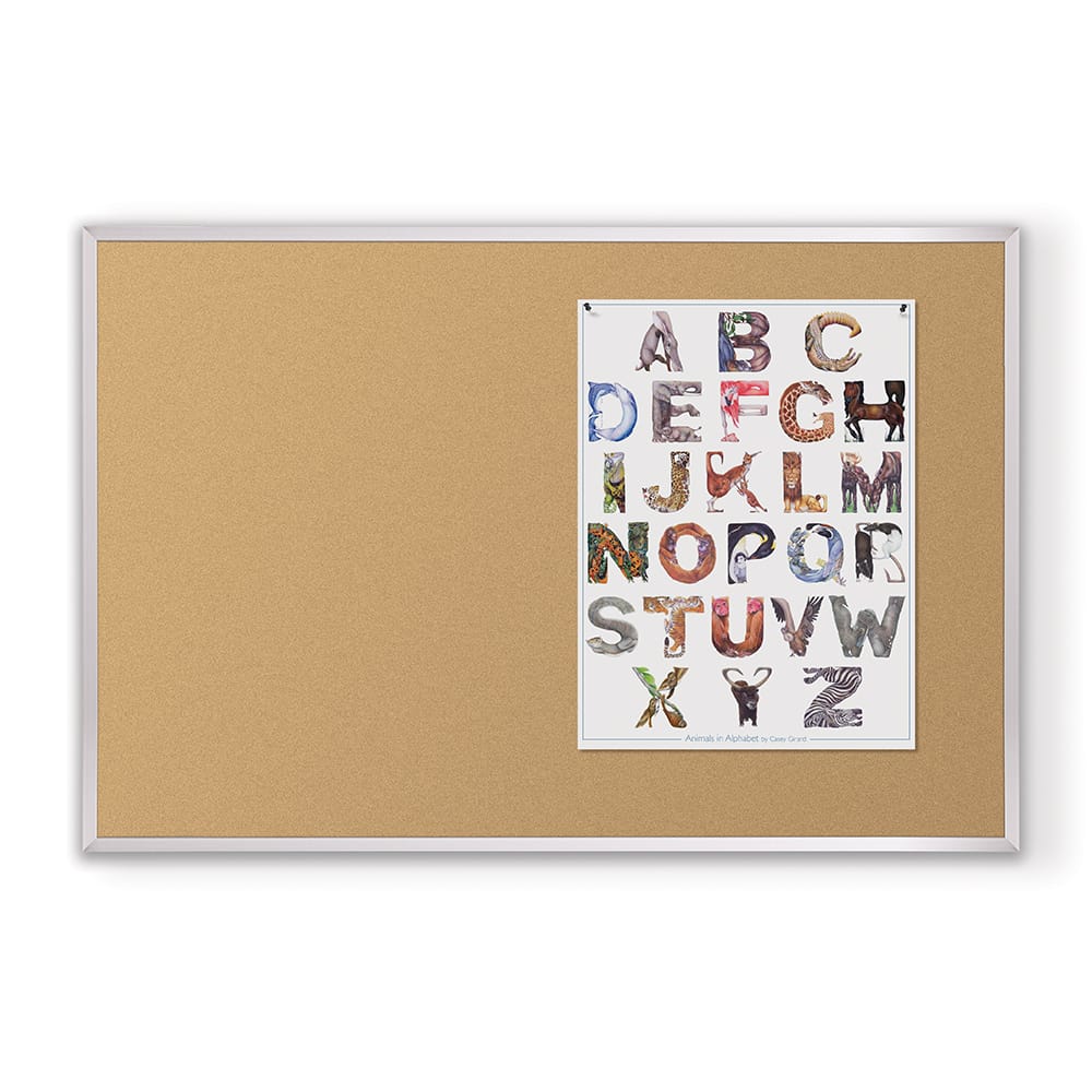Natural Cork Tackboard – Aluminum Trim