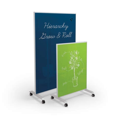 Hierarchy Grow & Roll Mobile Magnetic Glass Board