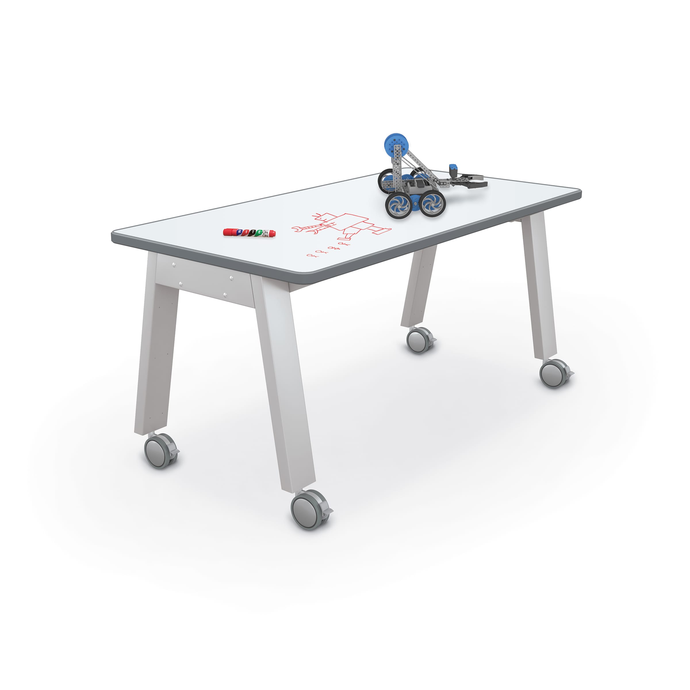 Compass Makerspace Table + Porcelain Steel Top