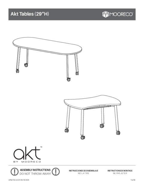 Akt Table (29″H) Assembly Instructions