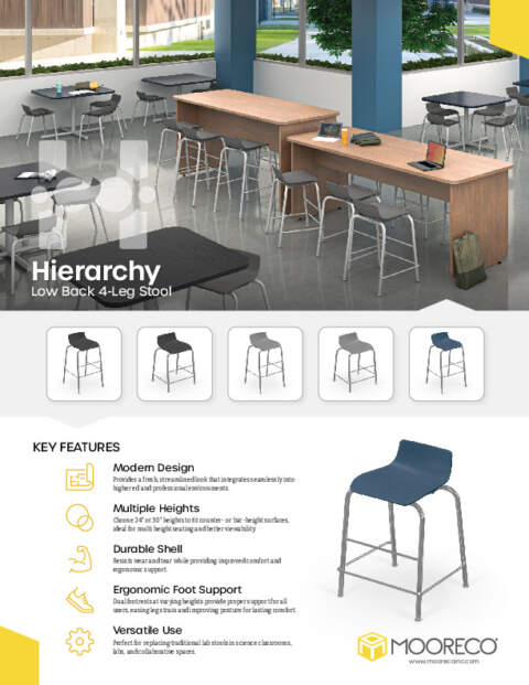 Hierarchy 2.0 Low Back 4-Leg Stool Feature Sheet