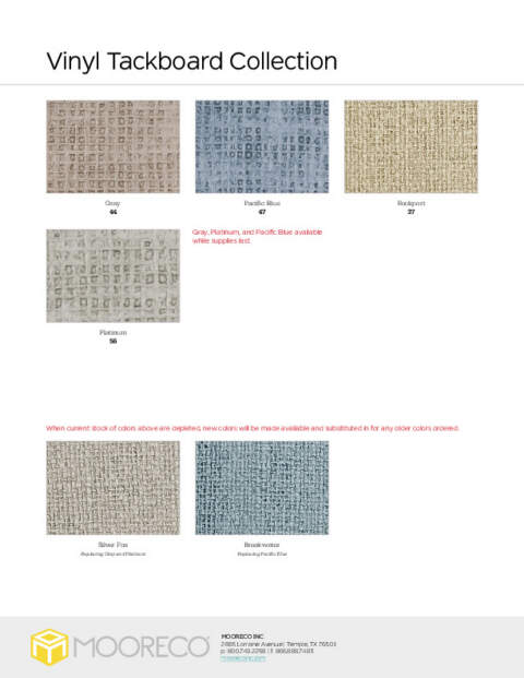 Vinyl Tackboard Swatch Card